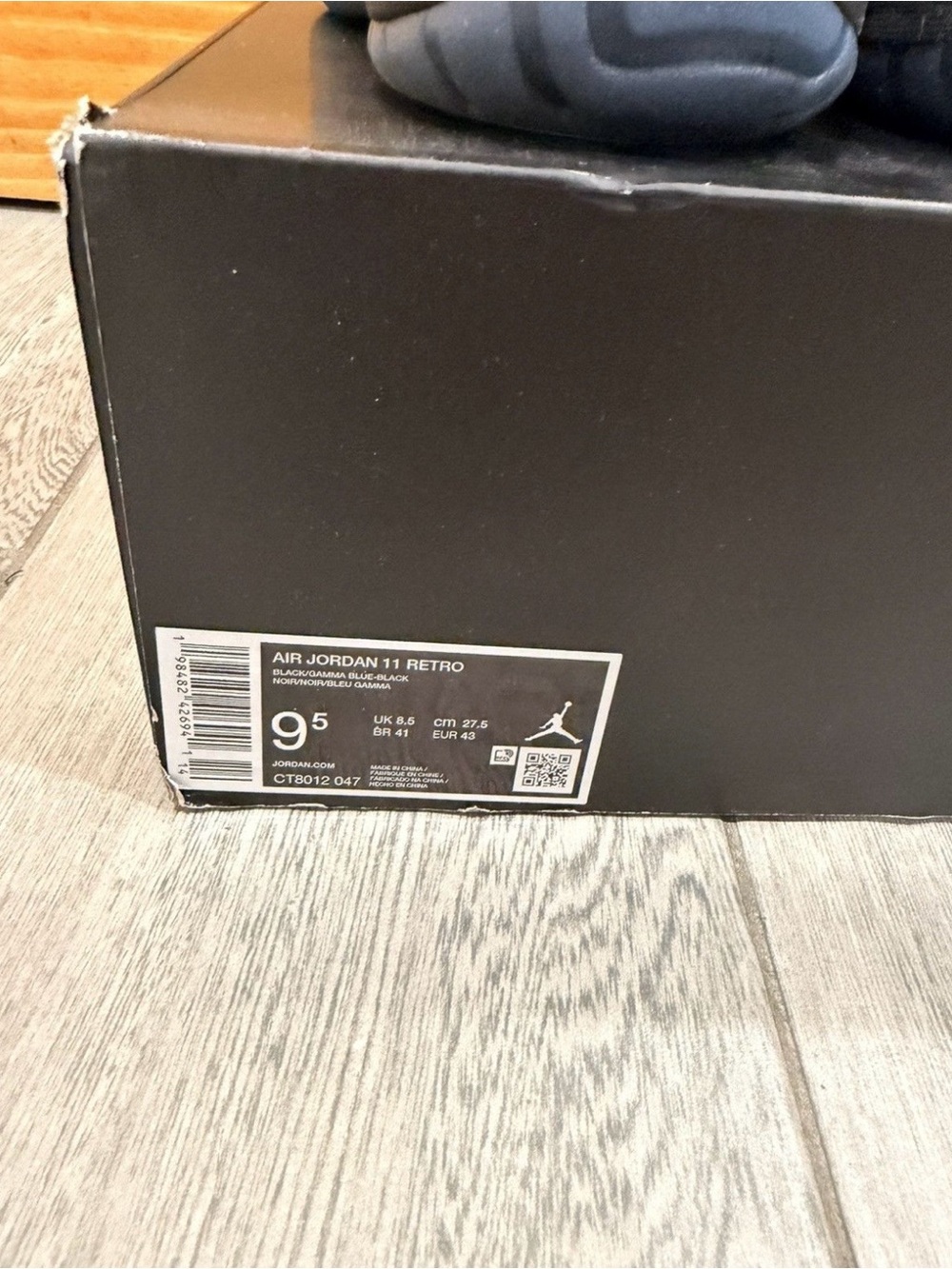 Jordan 11 Retro Black with Blue Jumpman - Picture 6 of 10